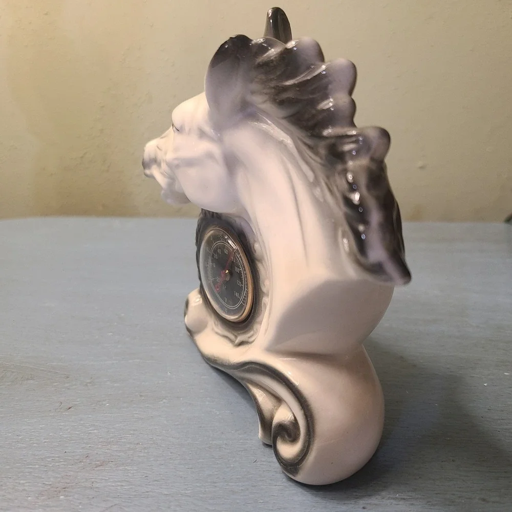 1950's Ceramic Horse‎ Head Figurine Equestrian Decorative Thermometer Japan 5